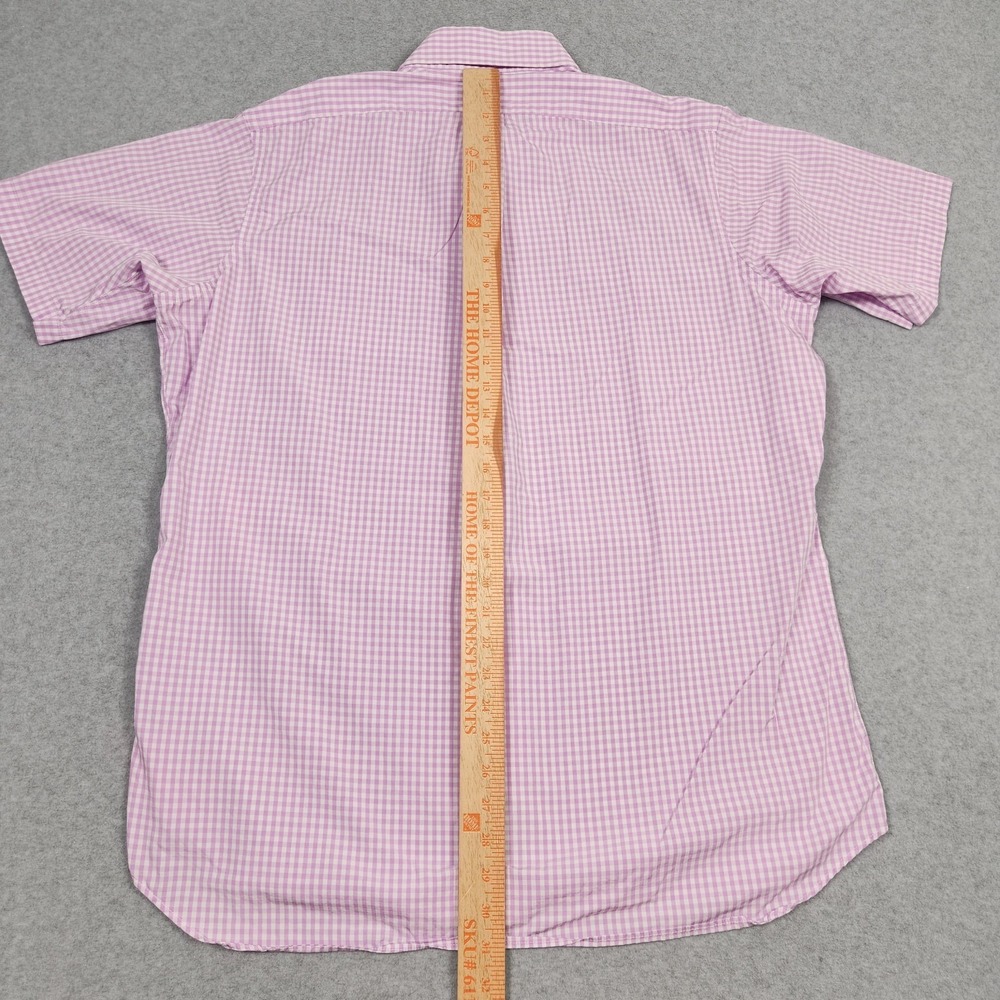 Maus Hoffman Shirt Mens Large Pink Check Pattern Short Sleeve Button Down USA - Picture 9 of 12